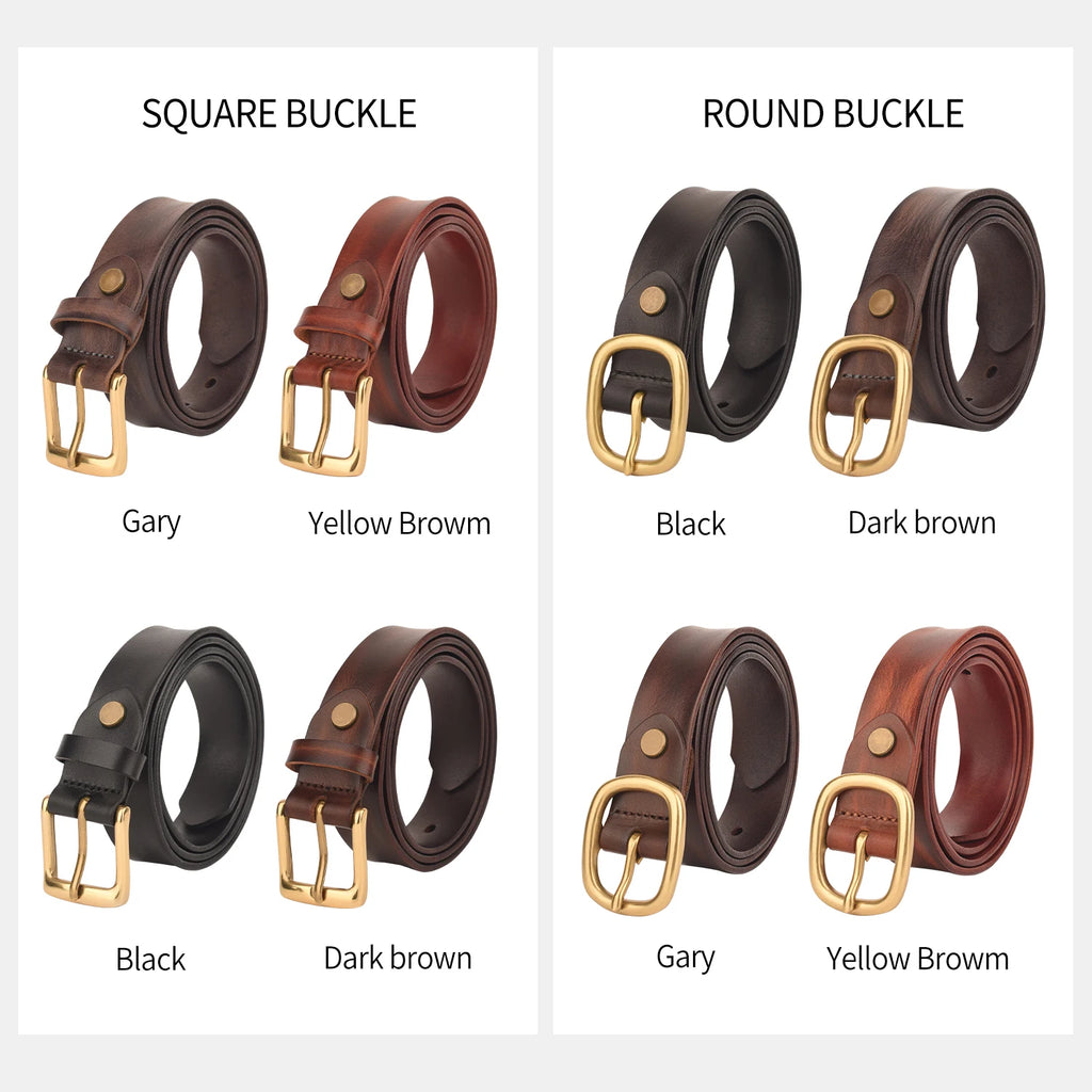 Genuine Leather Belts Copper Mold Women Vegetable Tanned Leather Women Belts Leather Luxury
