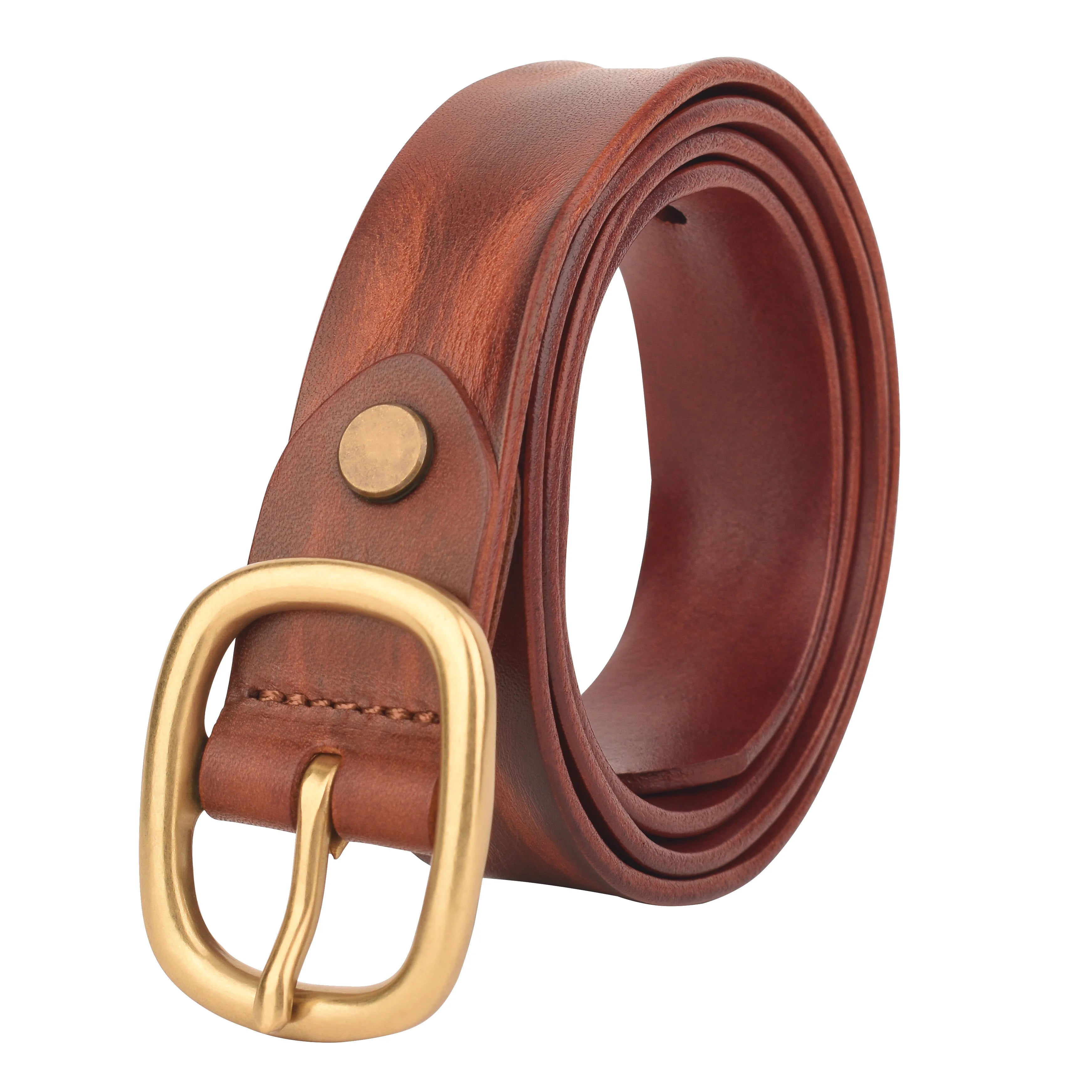 Genuine Leather Belts Copper Mold Women Vegetable Tanned Leather Women Belts Leather Luxury