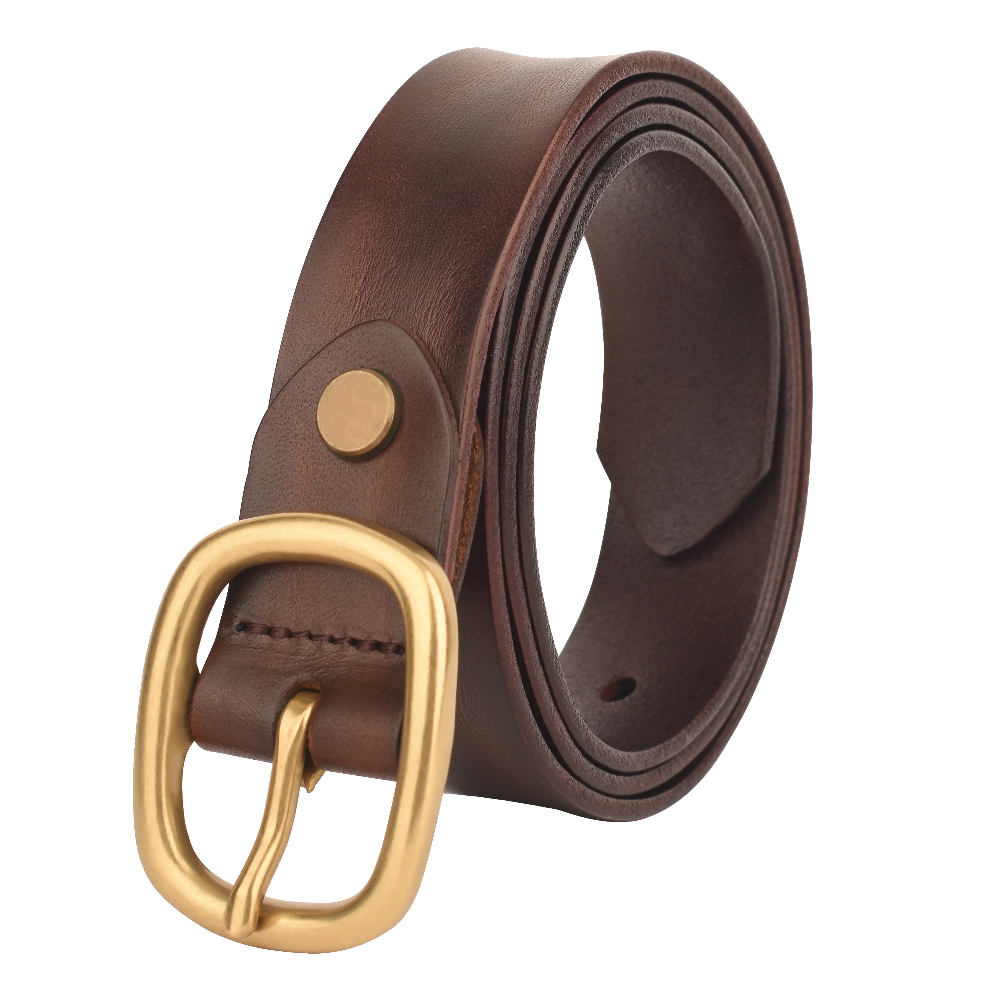 Genuine Leather Belts Copper Mold Women Vegetable Tanned Leather Women Belts Leather Luxury