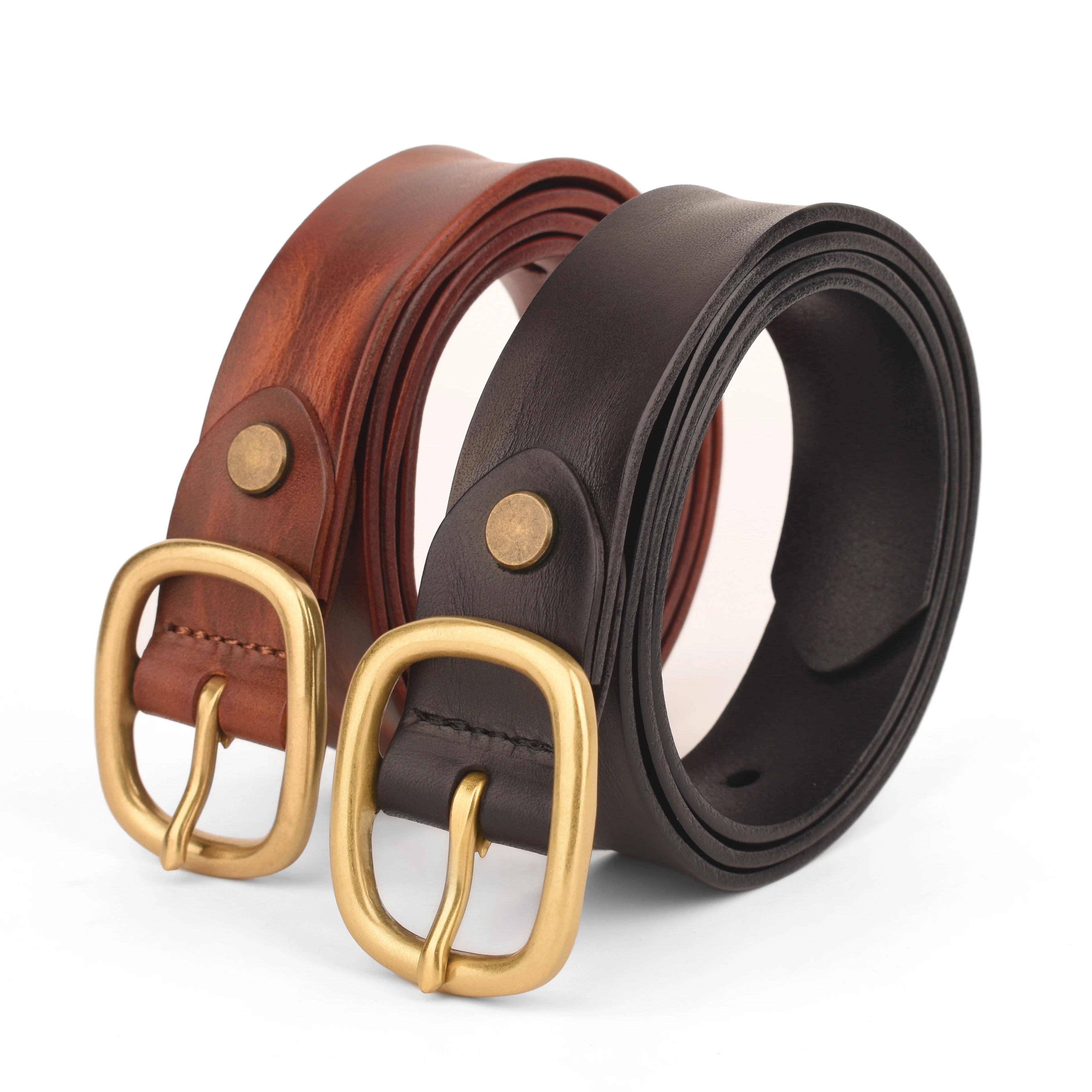 Genuine Leather Belts Copper Mold Women Vegetable Tanned Leather Women Belts Leather Luxury