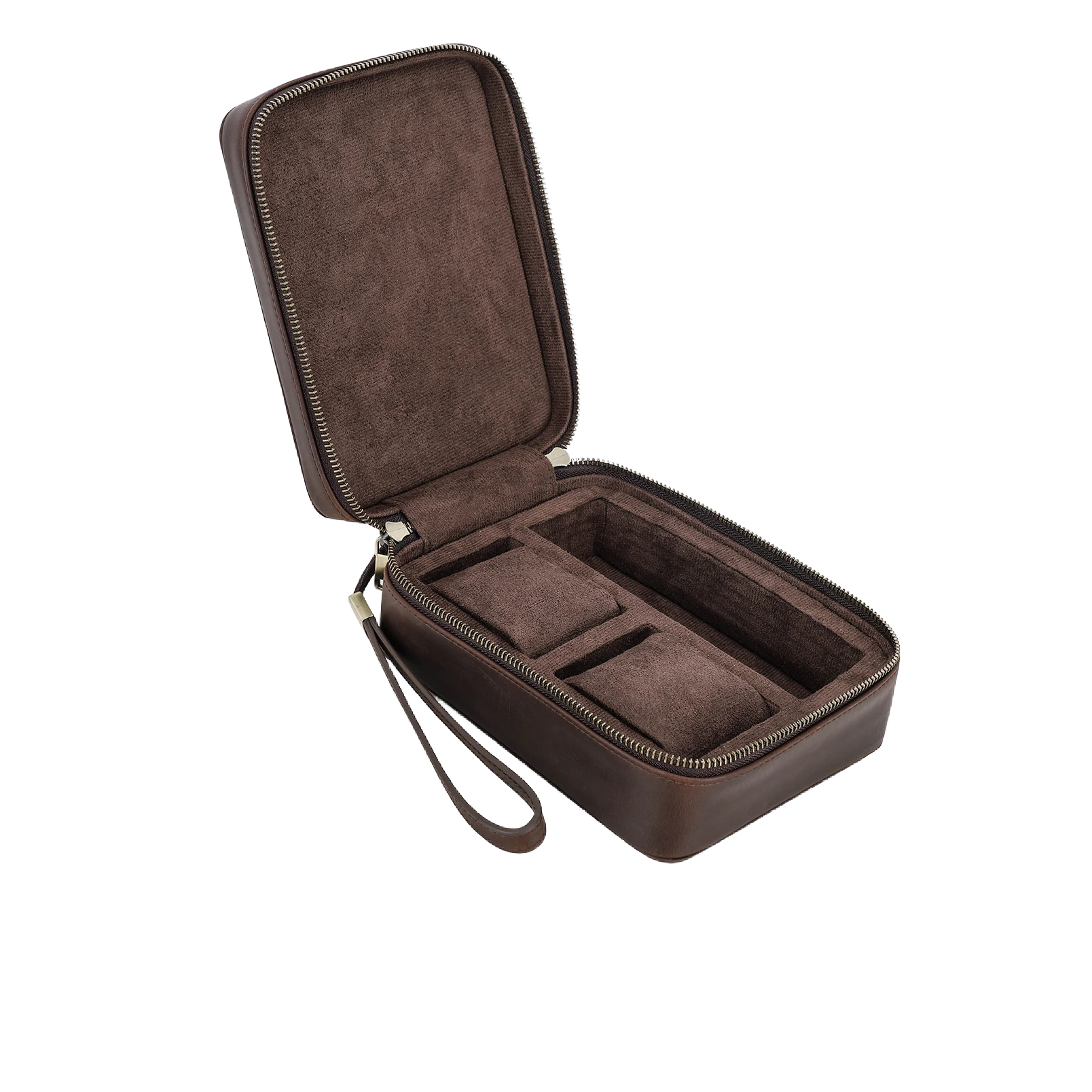 2 Watch Travel Case with Sunglasses Slot | Crazy Horse Leather-DiMarro Leather